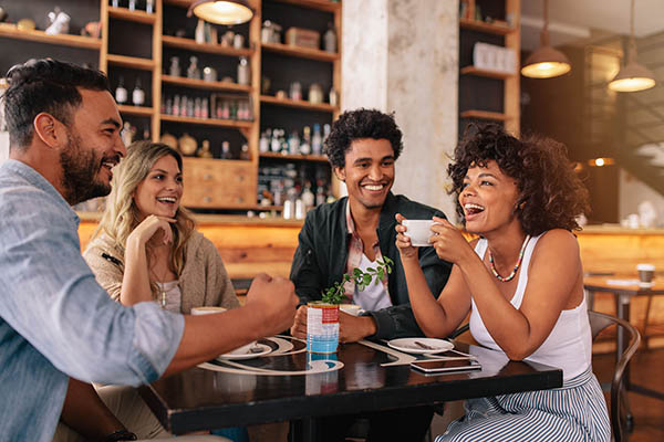 people eating at a restaurant