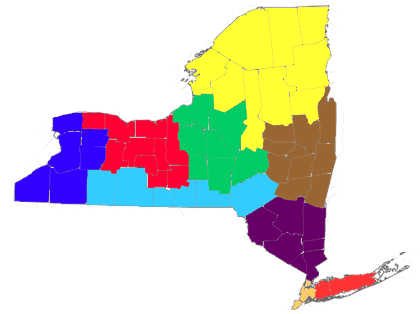 Map of New York State Regions